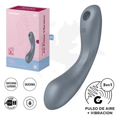 Curvy Trinity 1 Estimulacion clitorial mediante ondas de presion y de punto G mediante vibracion